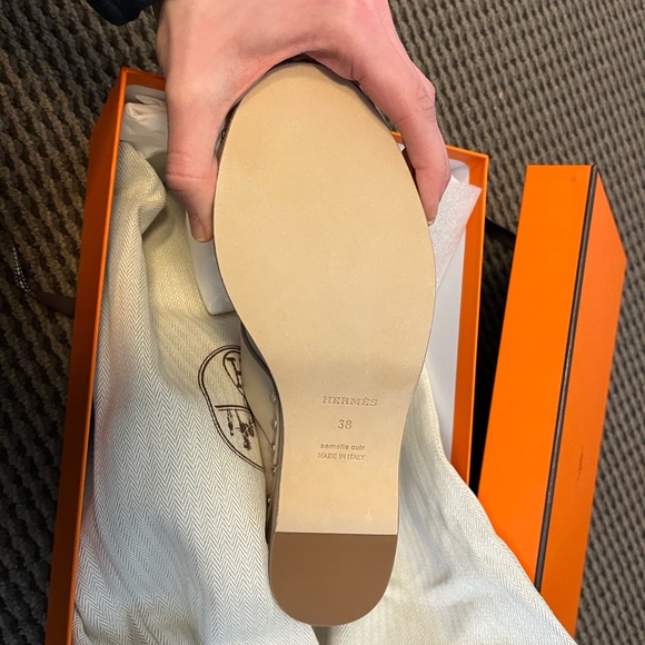 Hermes Calya Mules in Hetre leather, size 38 - Picture 6 of 9